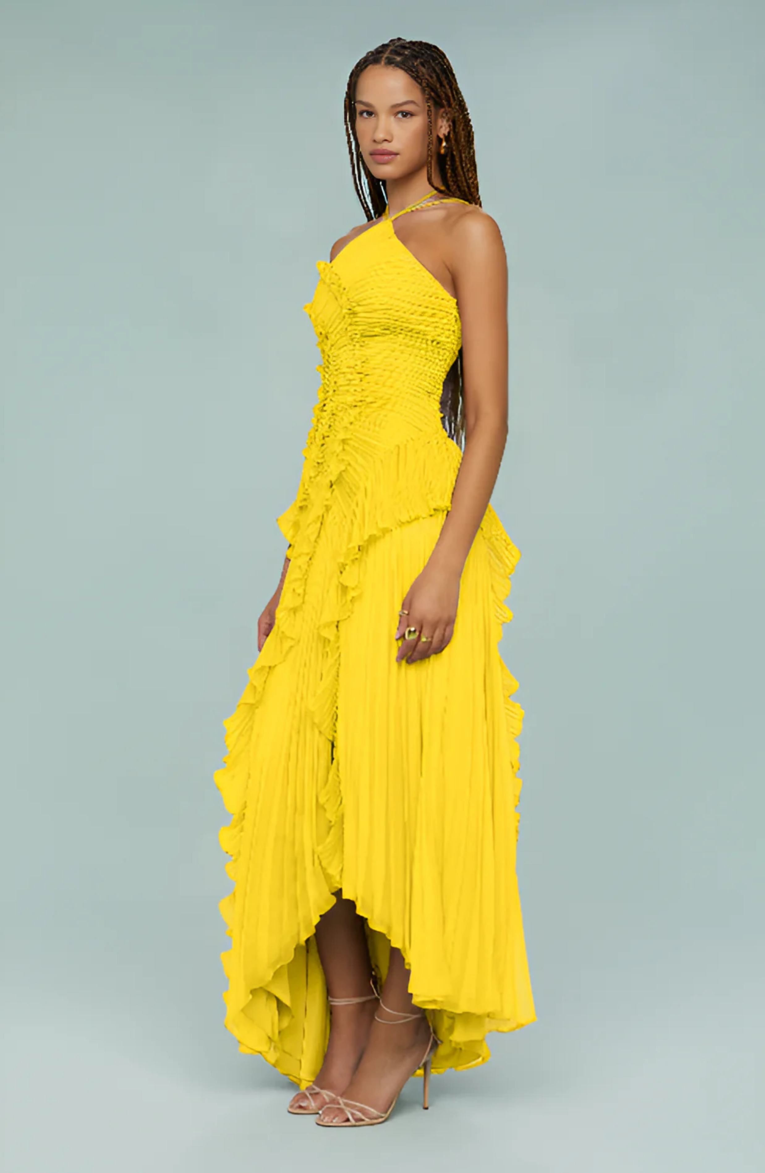 Faltenrüschenshirt Maxikleid