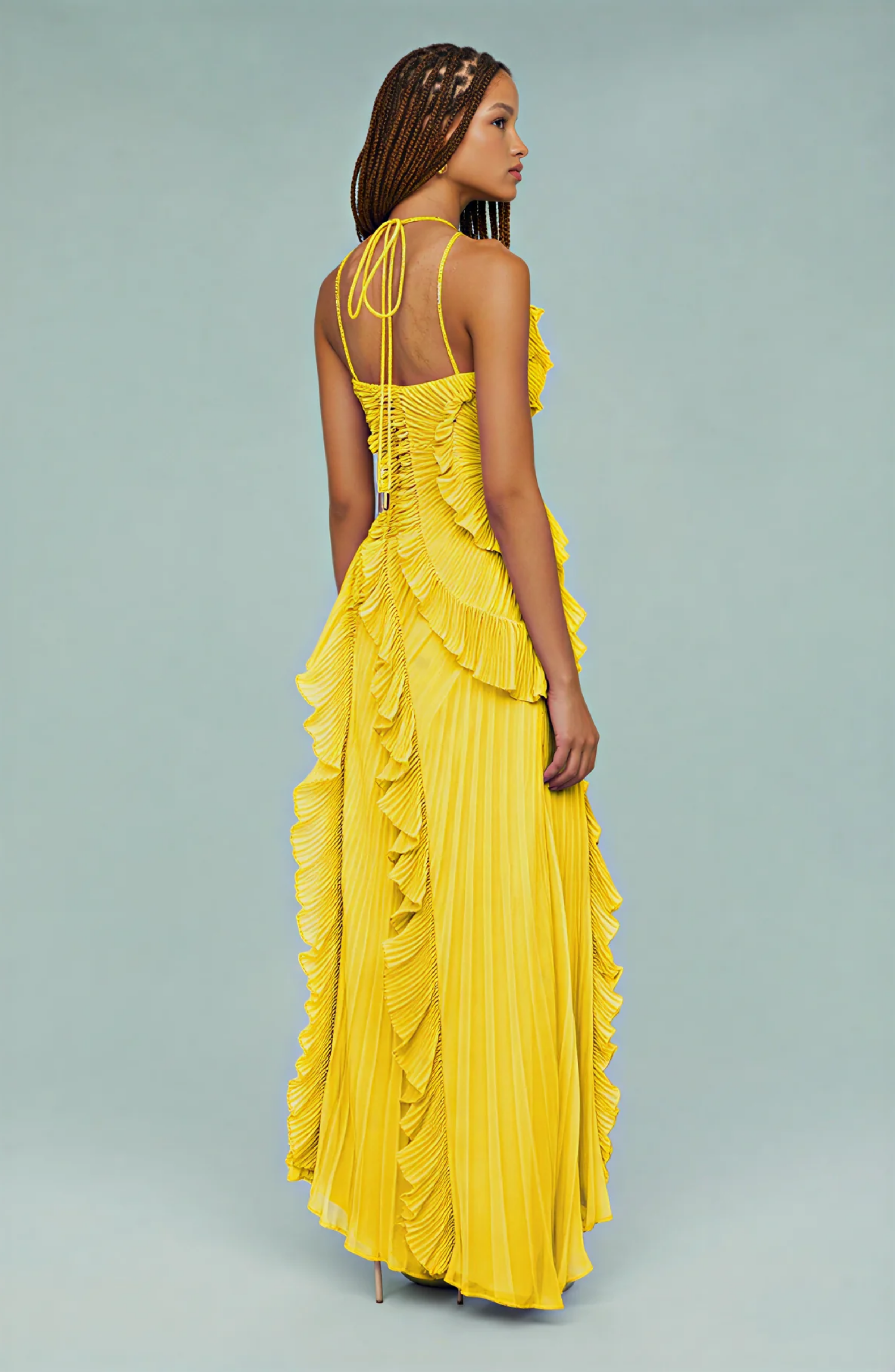 Faltenrüschenshirt Maxikleid