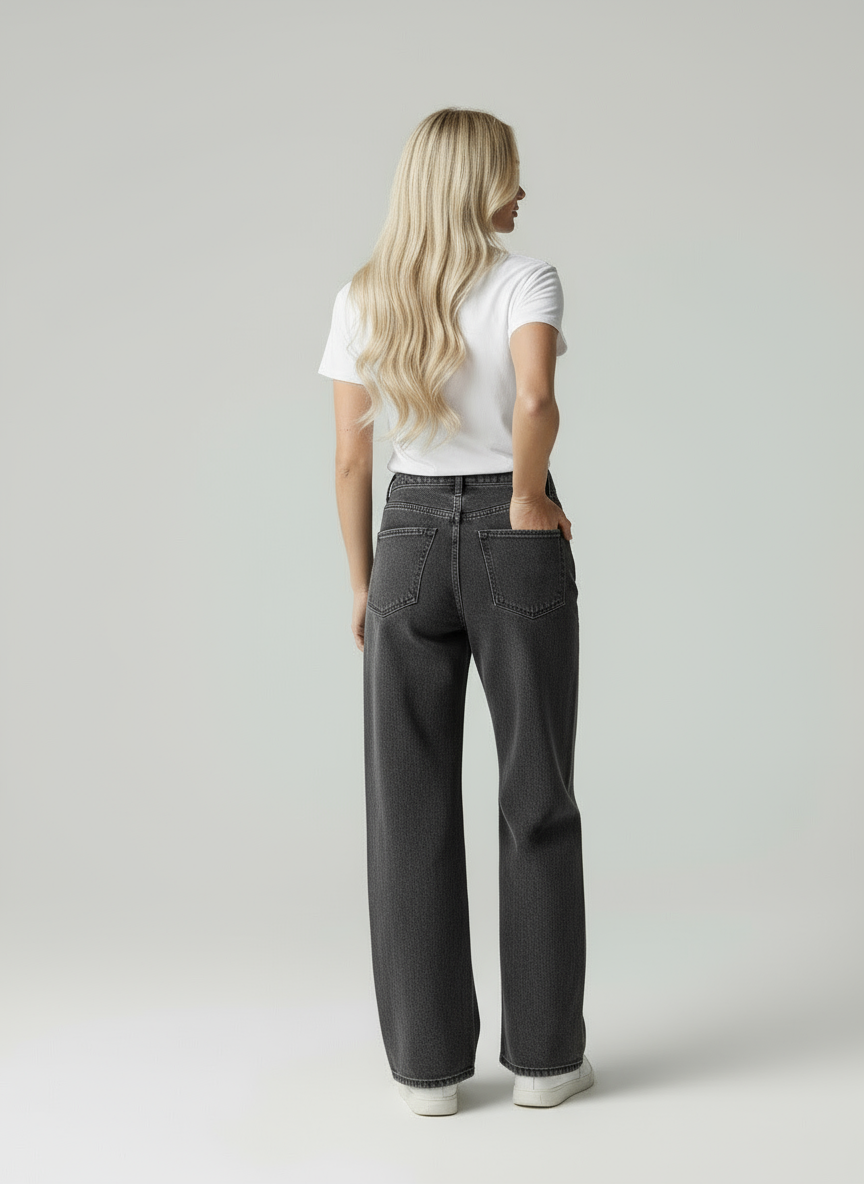 Lou | Hochtaillierte Weite Jeans