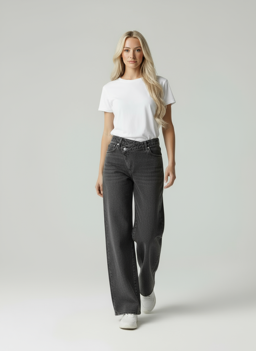 Lou | Hochtaillierte Weite Jeans