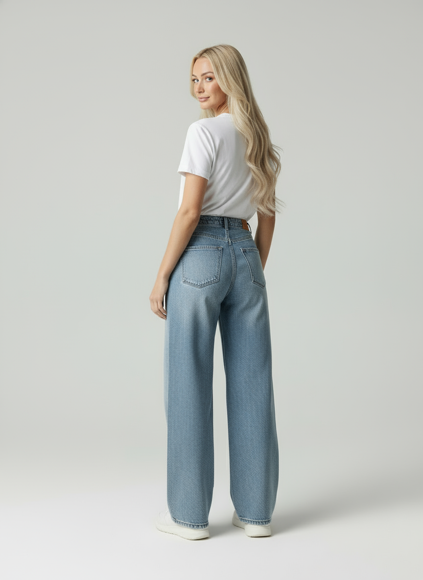 Lou | Hochtaillierte Weite Jeans