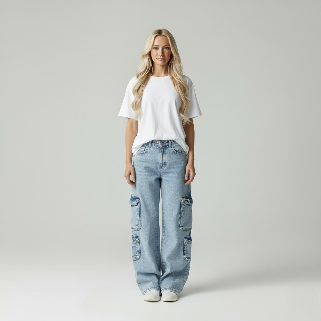 Livia | Hochtaillierte Cargo-Jeans