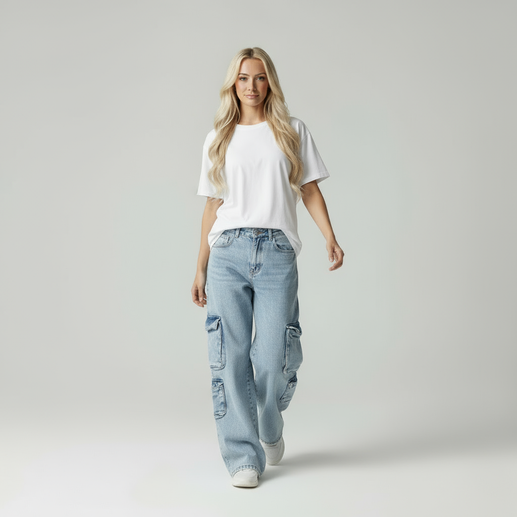 Livia | Hochtaillierte Cargo-Jeans