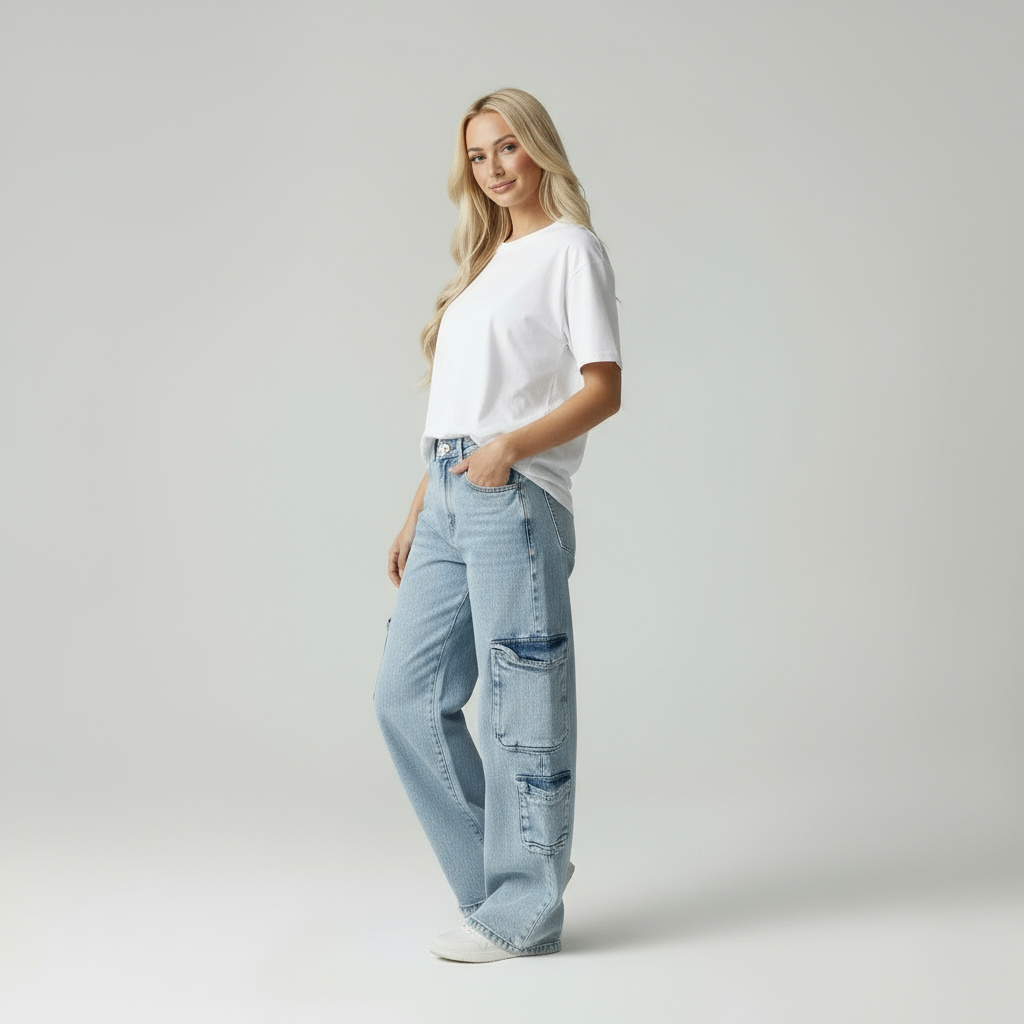 Livia | Hochtaillierte Cargo-Jeans