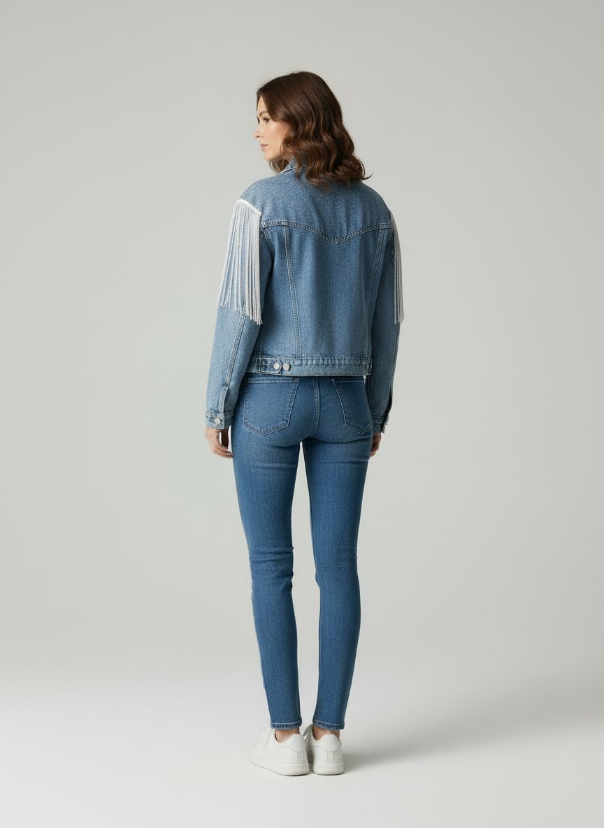 Jinte | Jeansjacke mit Fransen