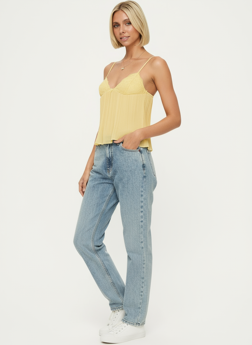 Liva | Spaghetti-Top mit Spitze