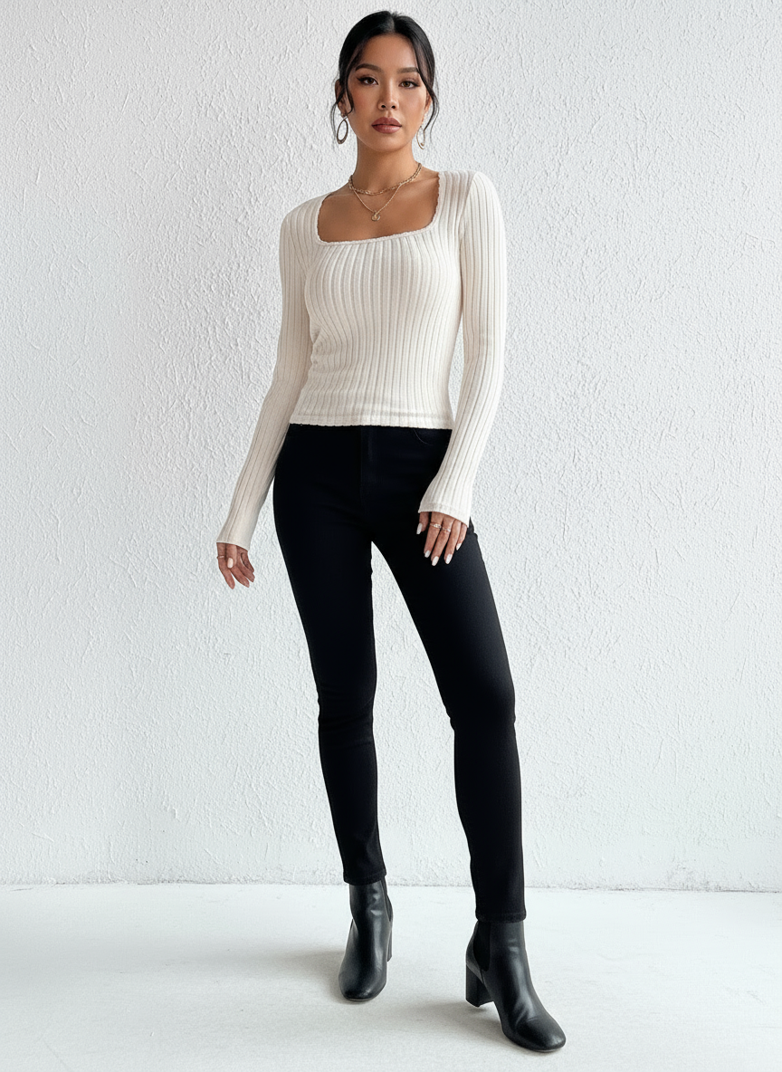 Juna | Langarm Ripp-Top