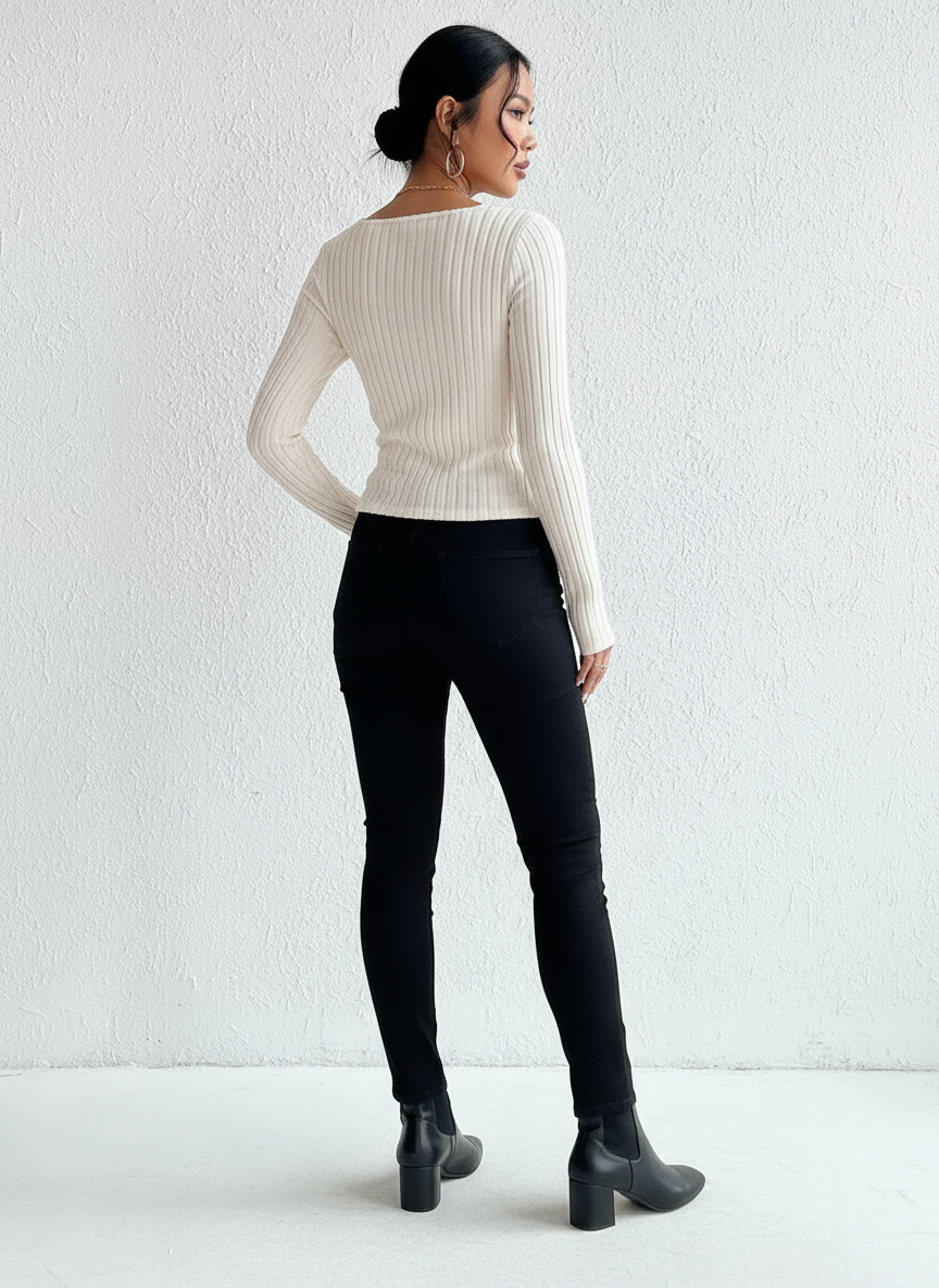 Juna | Langarm Ripp-Top