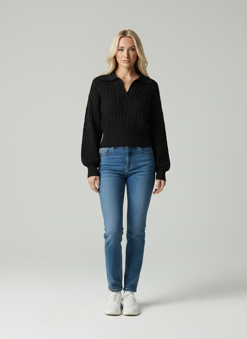 Elin | Strickpullover mit Kragen