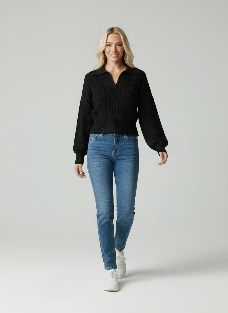 Elin | Strickpullover mit Kragen
