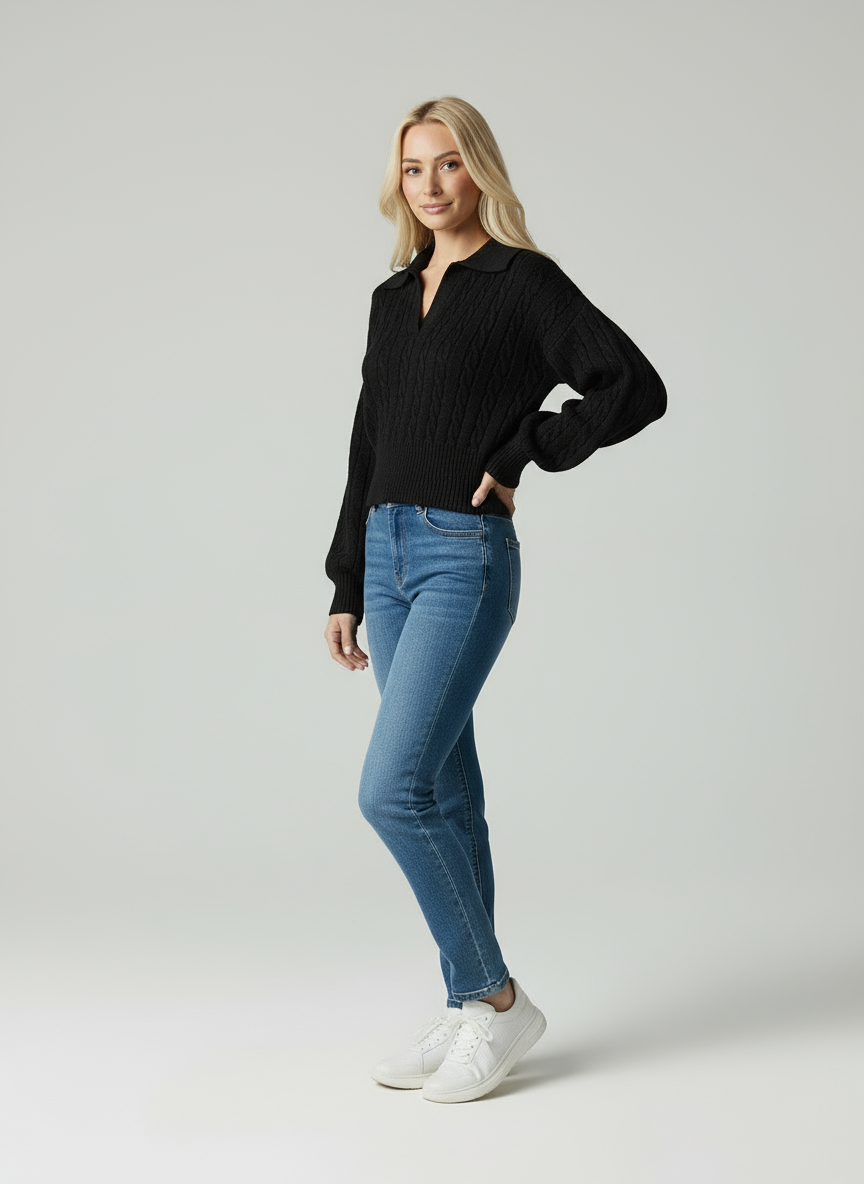 Elin | Strickpullover mit Kragen