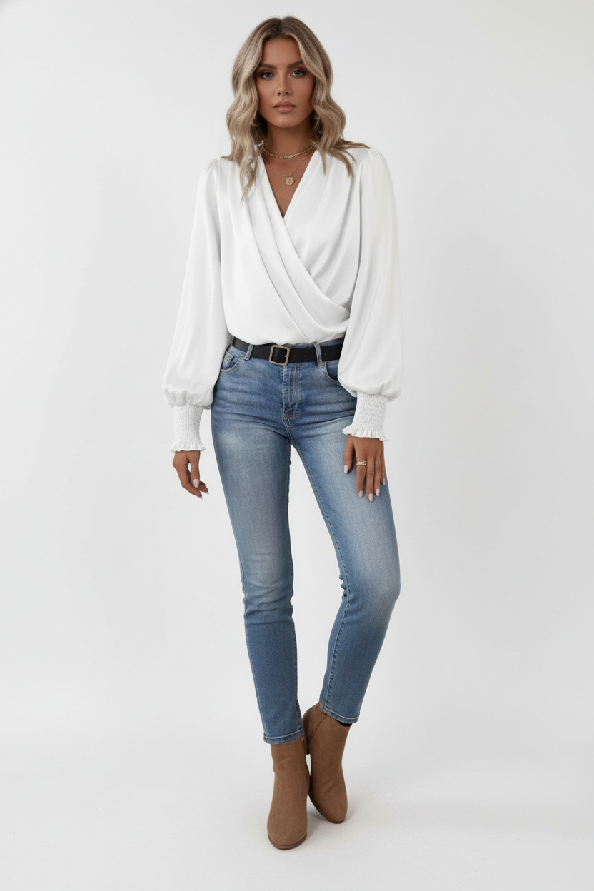 Esmee | Langarm V-Top