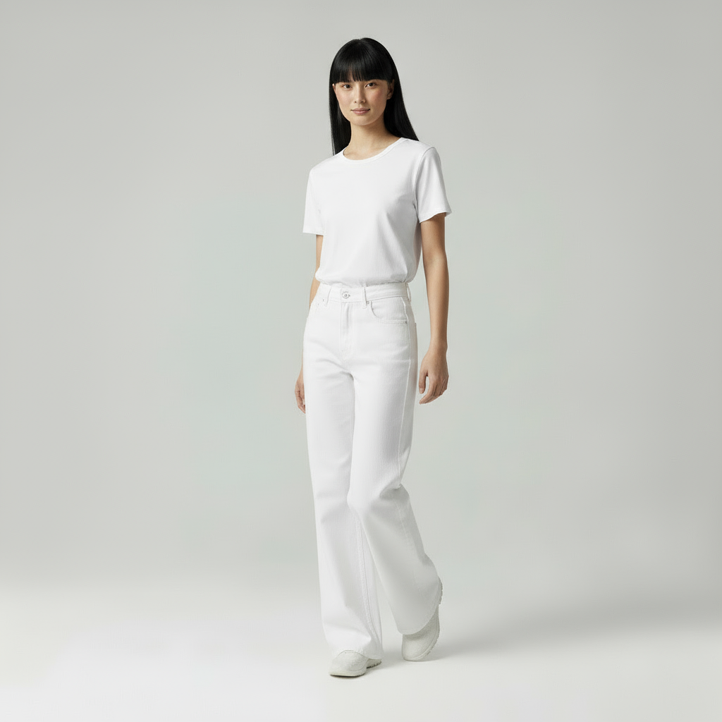 Dova | Oversized Jeans Weiß