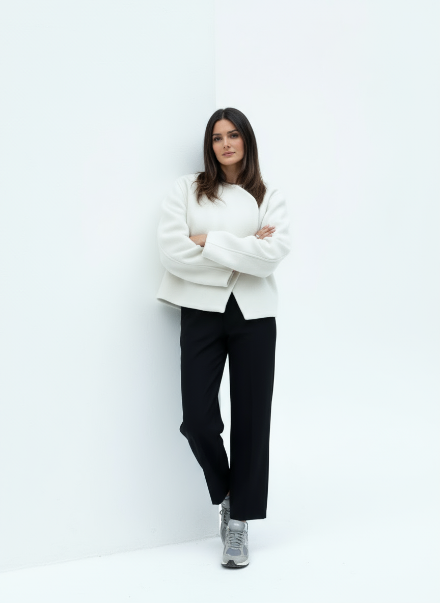 Noor | Asymmetrisch Verschlossene Wolljacke
