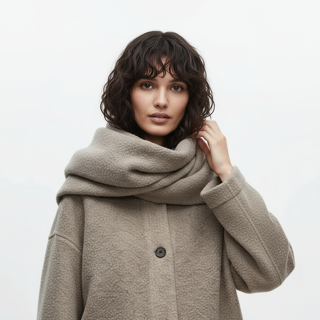Elena | Bouclé Wolljacke mit Schalkragen