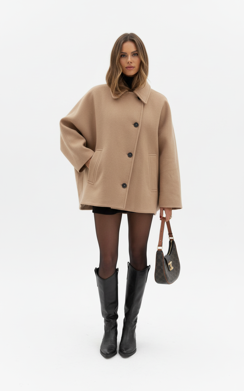 Loïs | Oversized Wolljacke mit Knopfverschluss