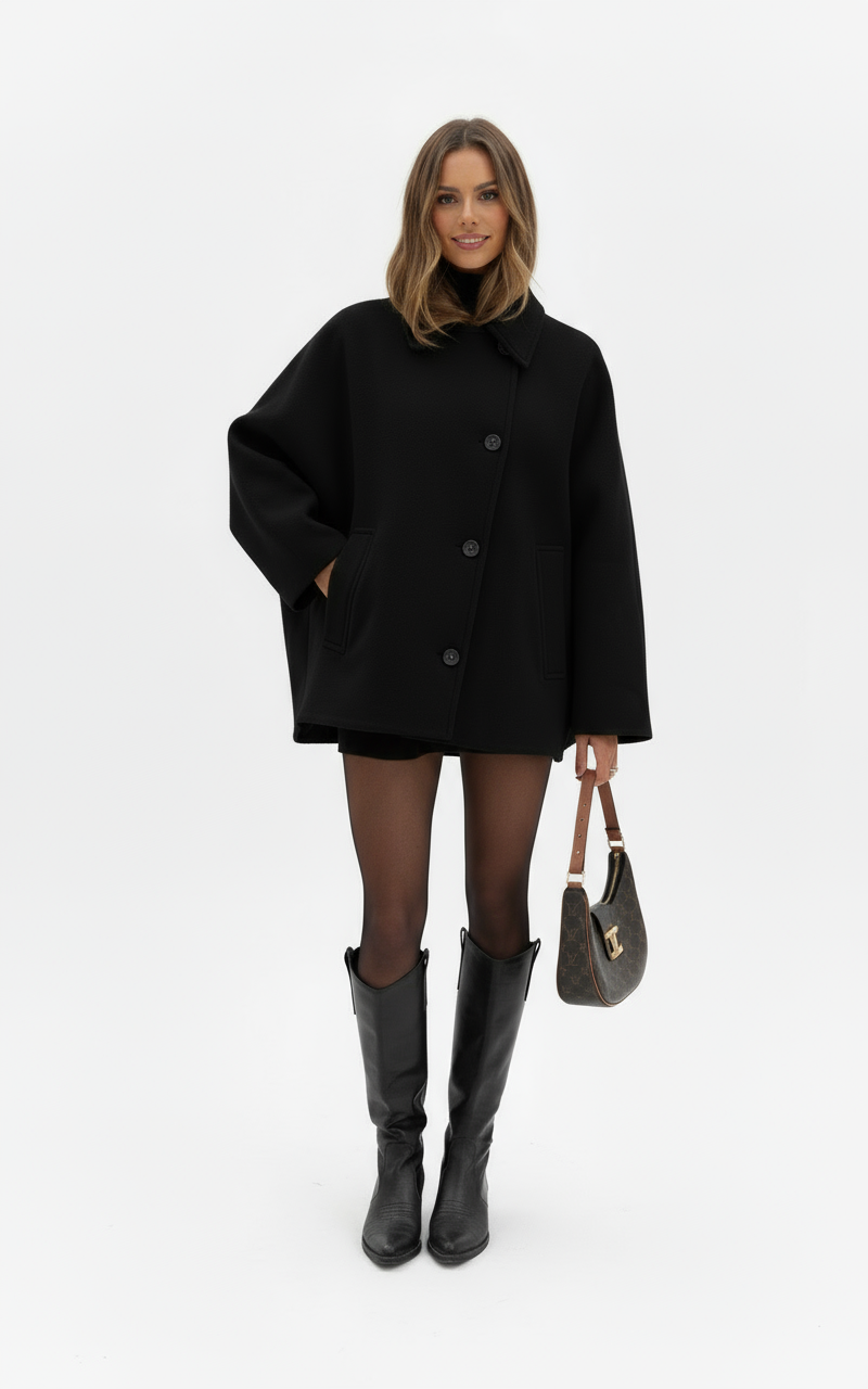 Loïs | Oversized Wolljacke mit Knopfverschluss