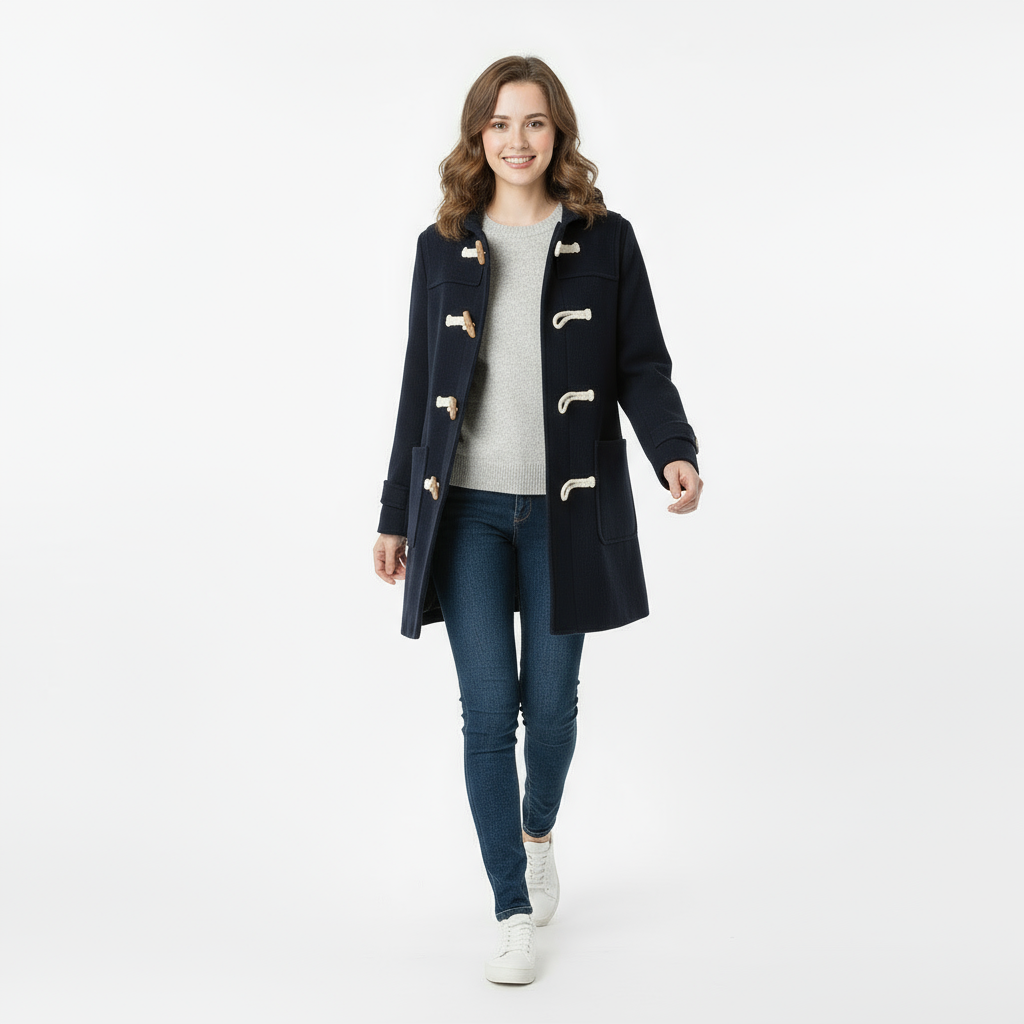 Tess | Kurzer Mantel mit Holzknopf