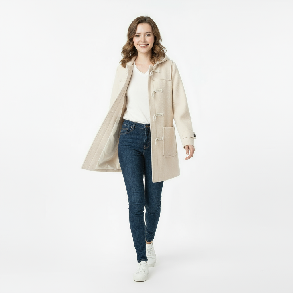 Tess | Kurzer Mantel mit Holzknopf