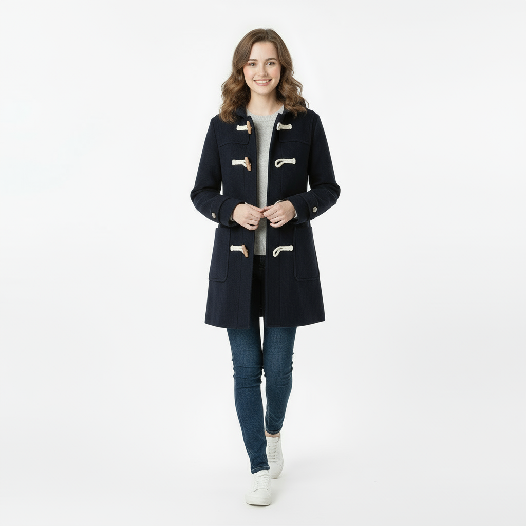 Tess | Kurzer Mantel mit Holzknopf