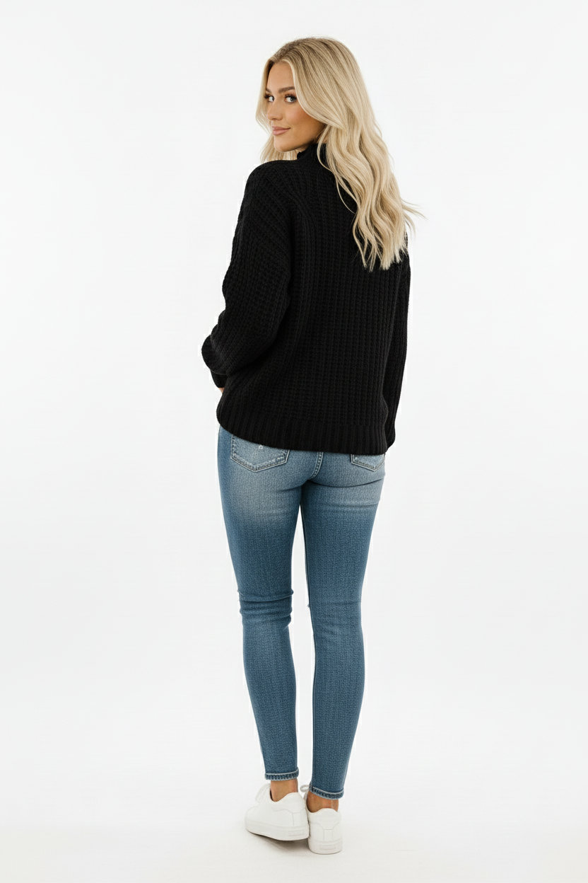 Fleur | Rollkragen-Strickpullover