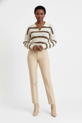 Vera | Gestreifter V-Ausschnitt Strickpullover