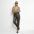 Elise | Glänzender Goldfarbener Metallic-Pullover
