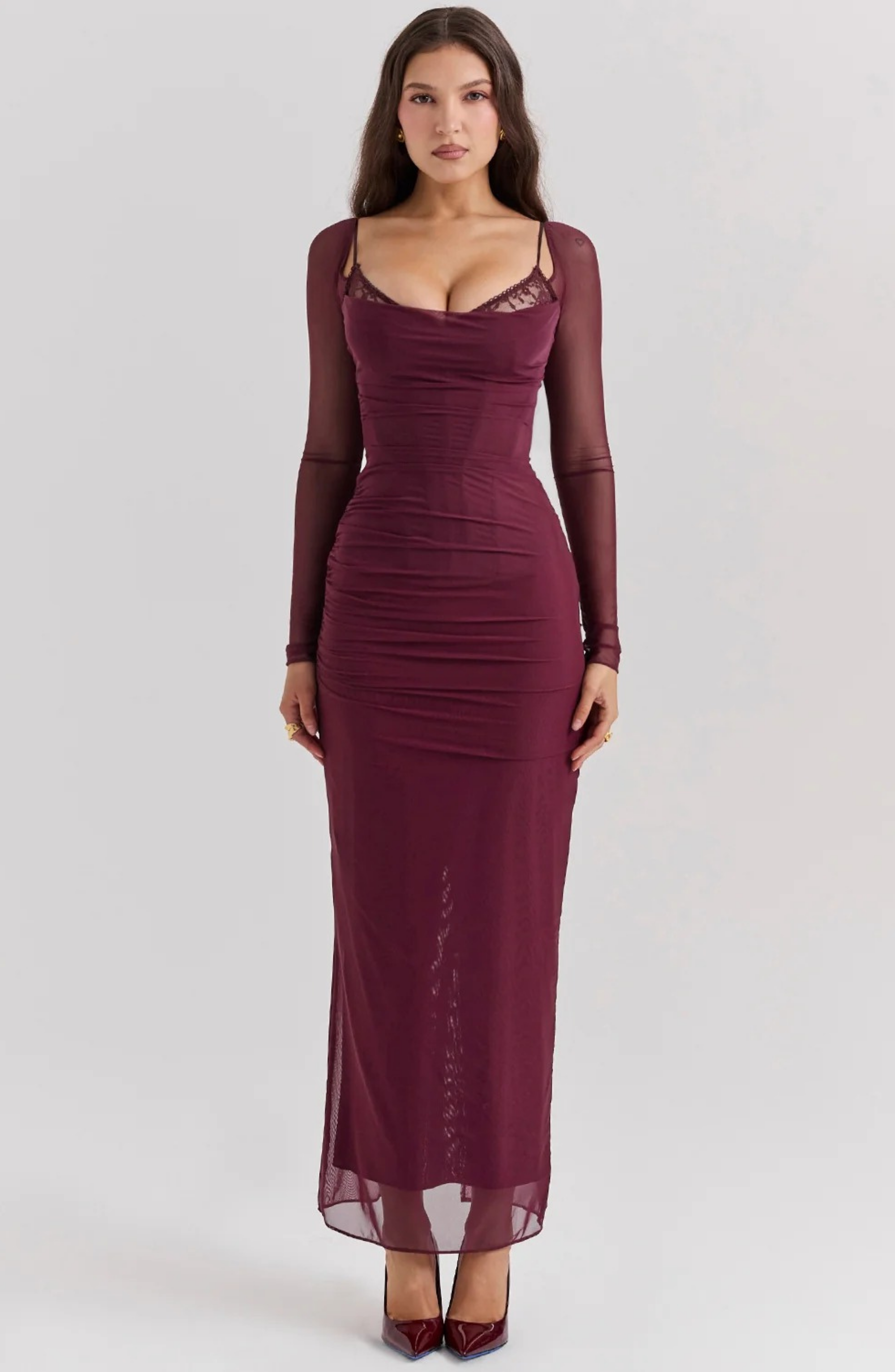 Cordelia | Maxi-Kleid Beerentöne