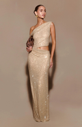 Celina | Drapier-Maxikleid Gold