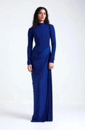 Cleo | Maxikleid blauer Schleier