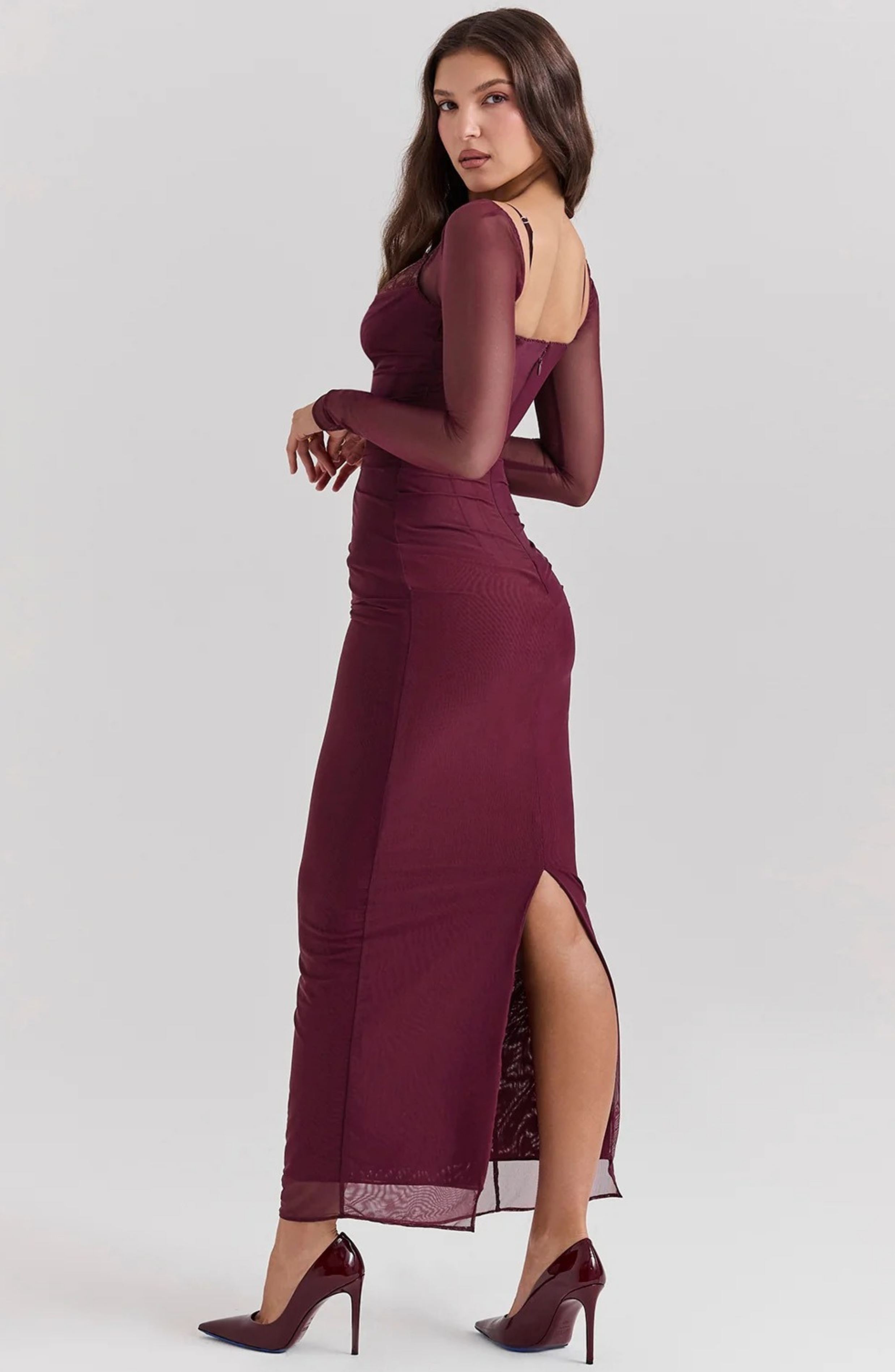 Cordelia | Maxi-Kleid Beerentöne
