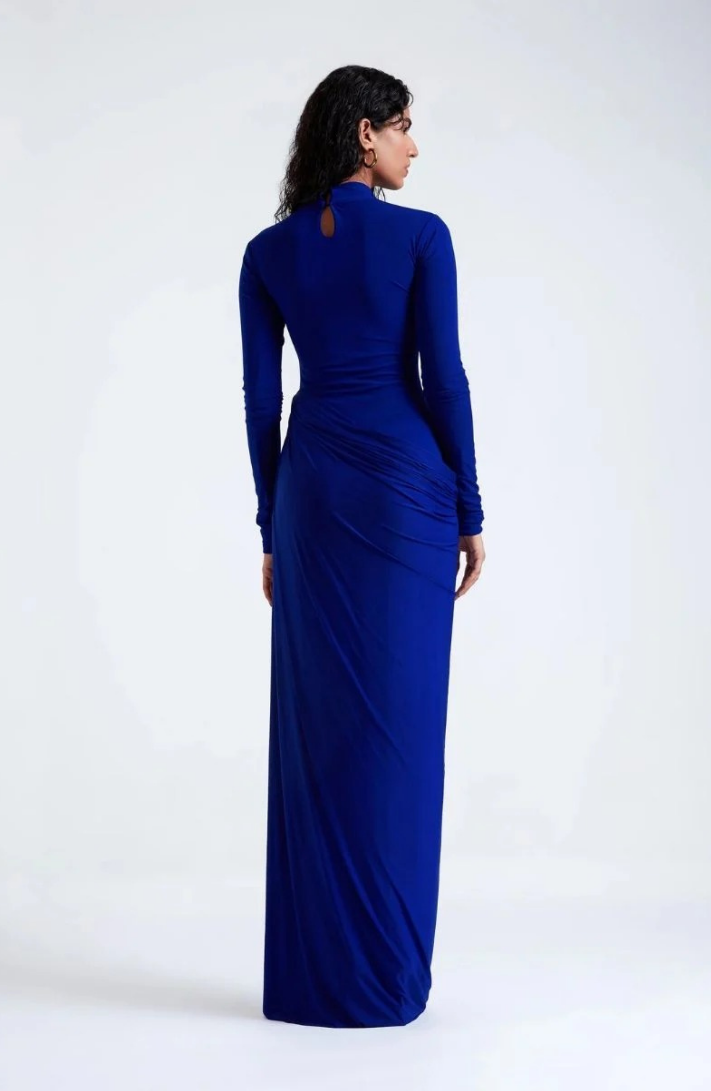 Cleo | Maxikleid blauer Schleier