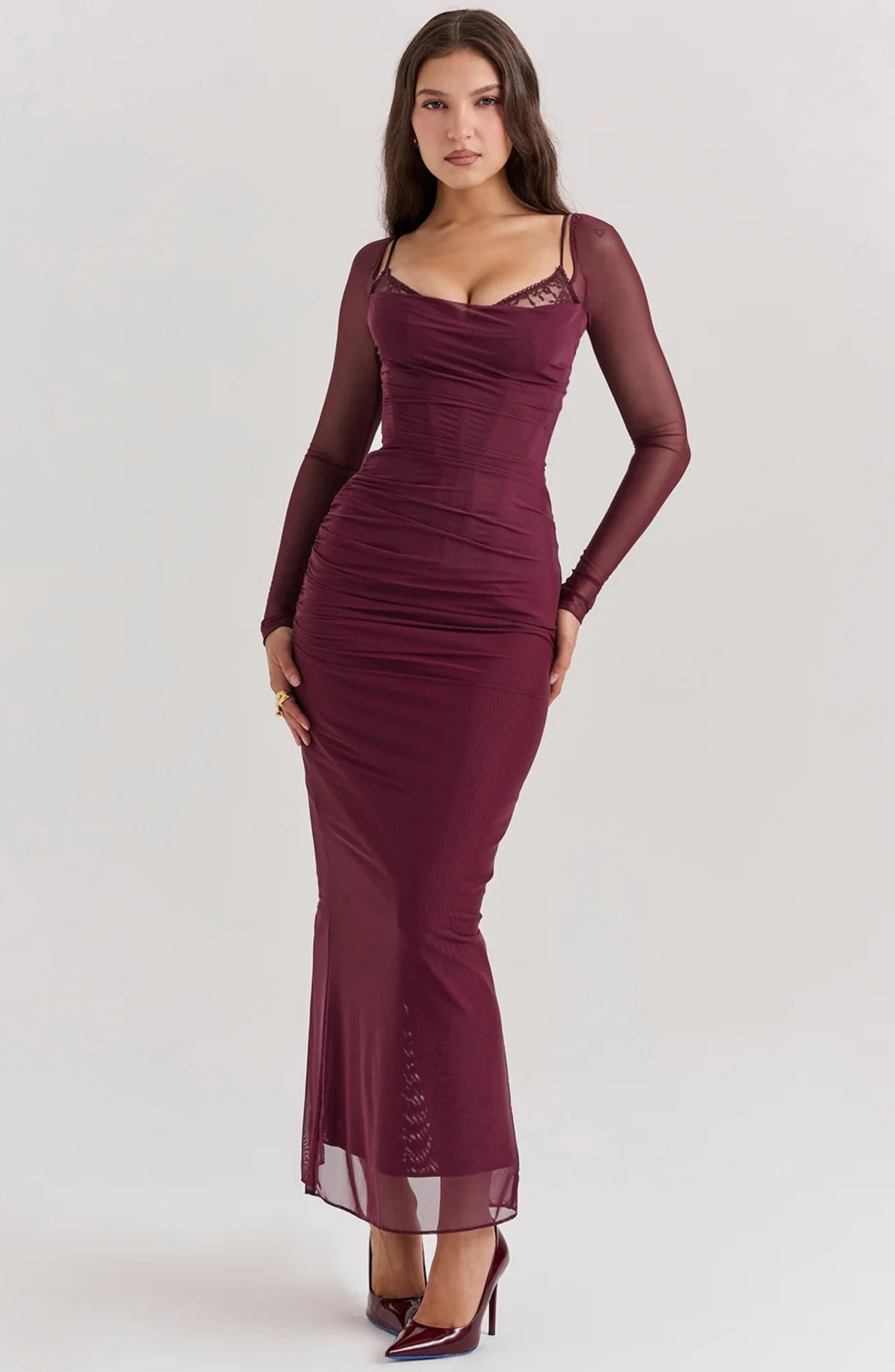 Cordelia | Maxi-Kleid Beerentöne