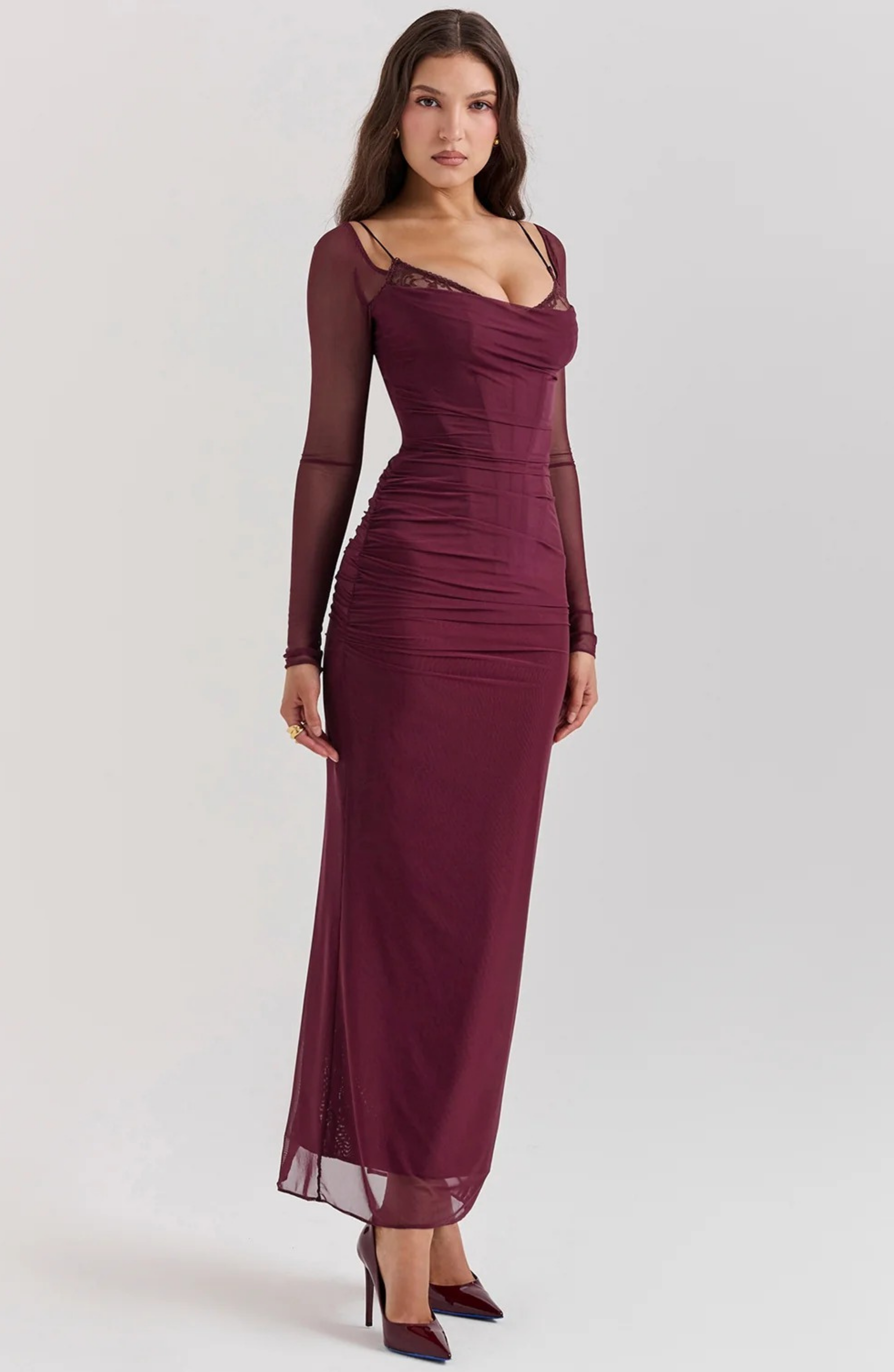 Cordelia | Maxi-Kleid Beerentöne