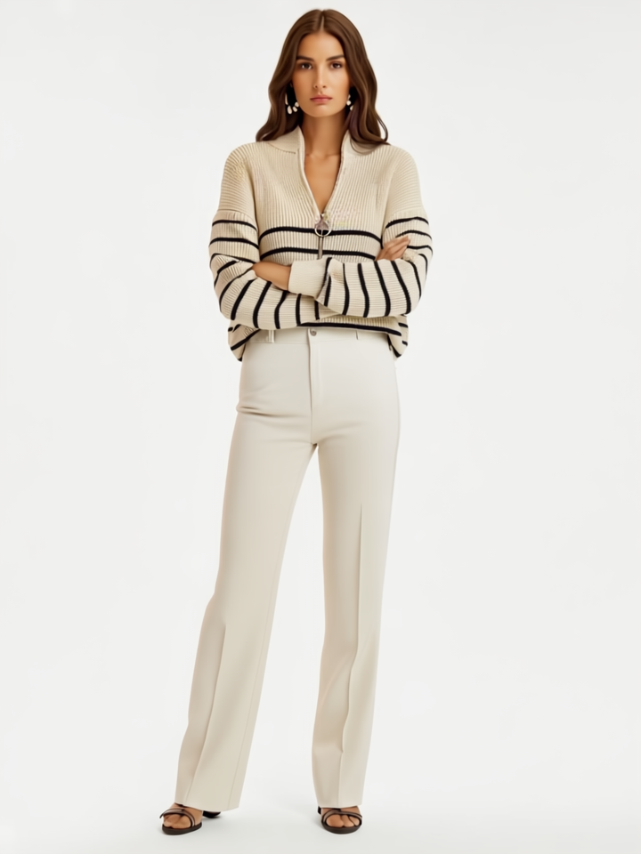 Mirthe | Half-Zip Pullover gestreift