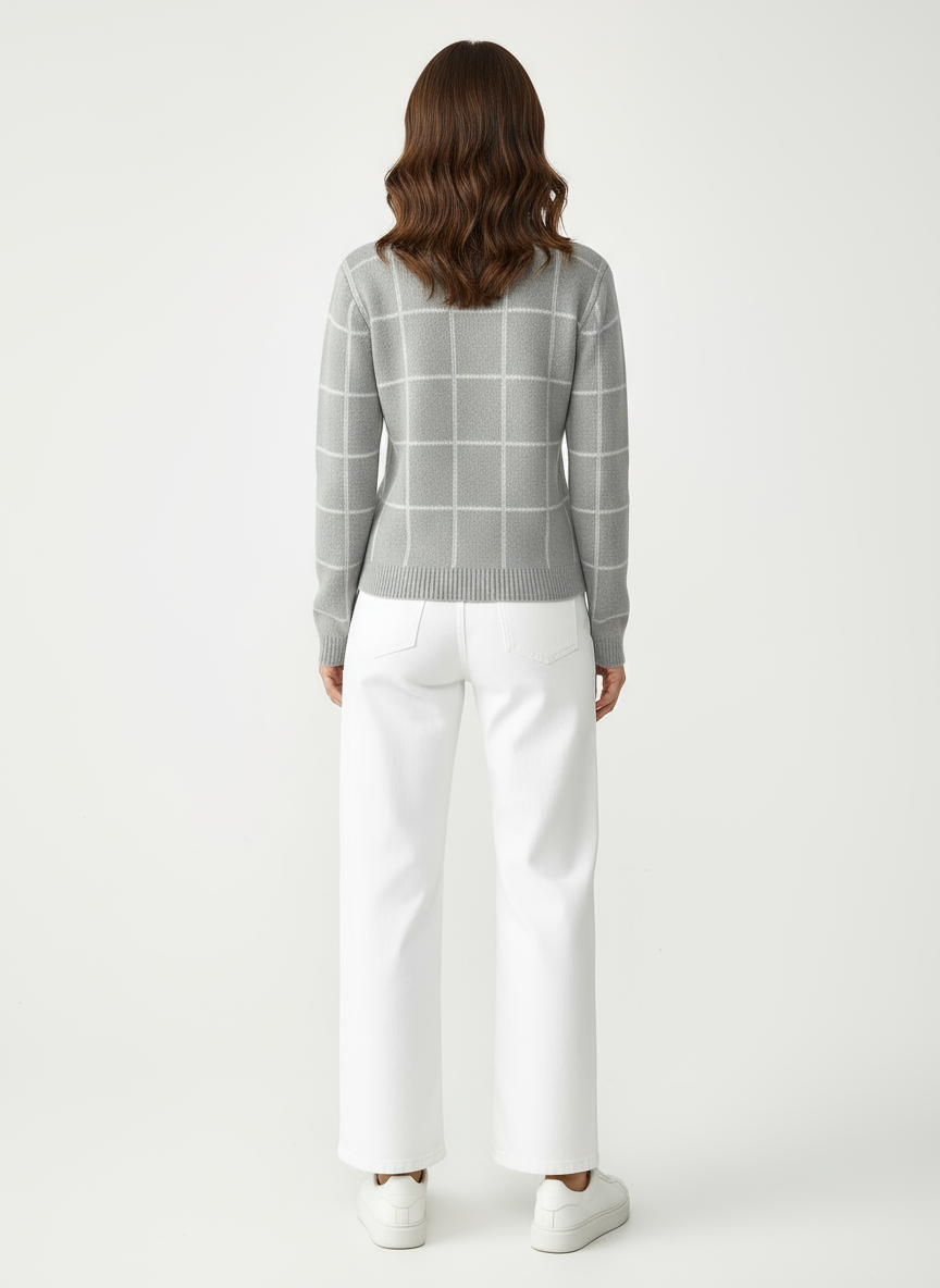 Elody | Karo-Rollkragenpullover
