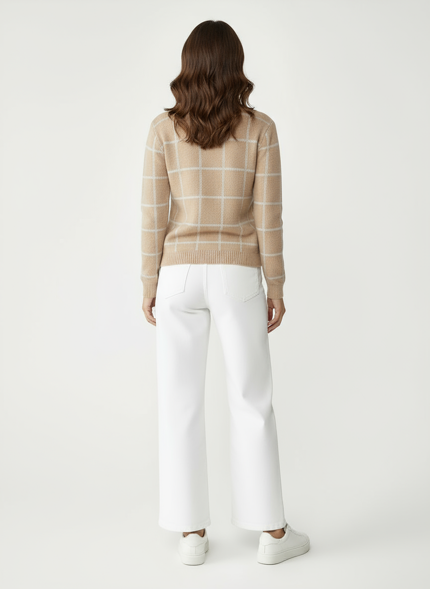 Elody | Karo-Rollkragenpullover