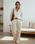 Lila | Kabelstrick Half-Zip