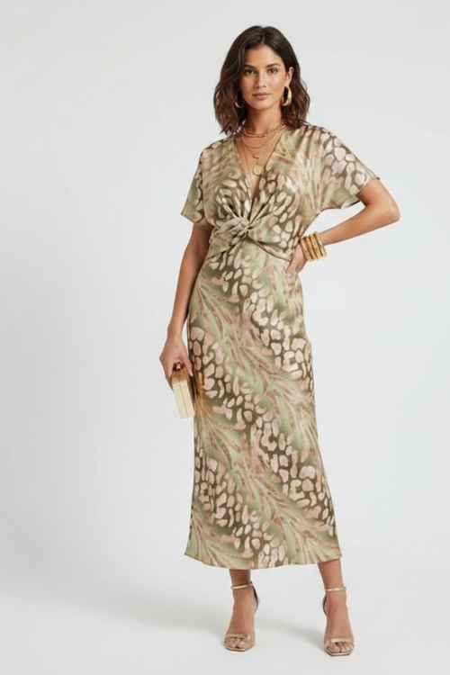 Auralia | Plissiertes Blumen-Midikleid
