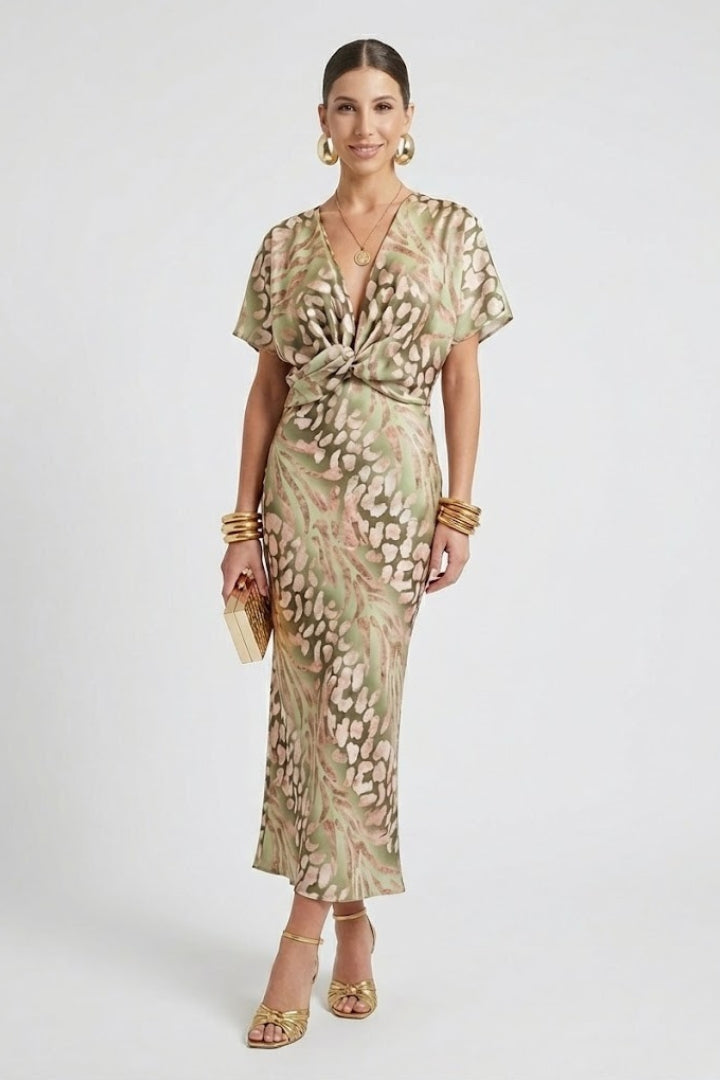 Auralia | Plissiertes Blumen-Midikleid