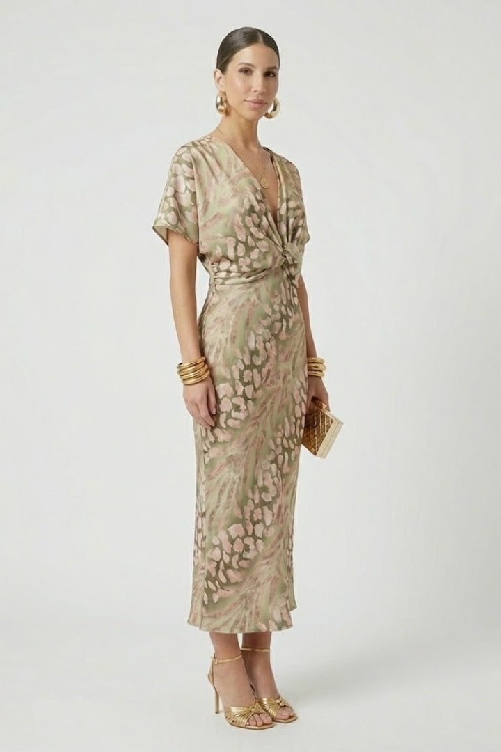 Auralia | Plissiertes Blumen-Midikleid
