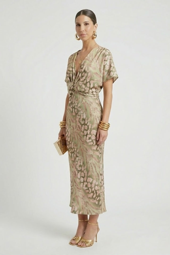Auralia | Plissiertes Blumen-Midikleid