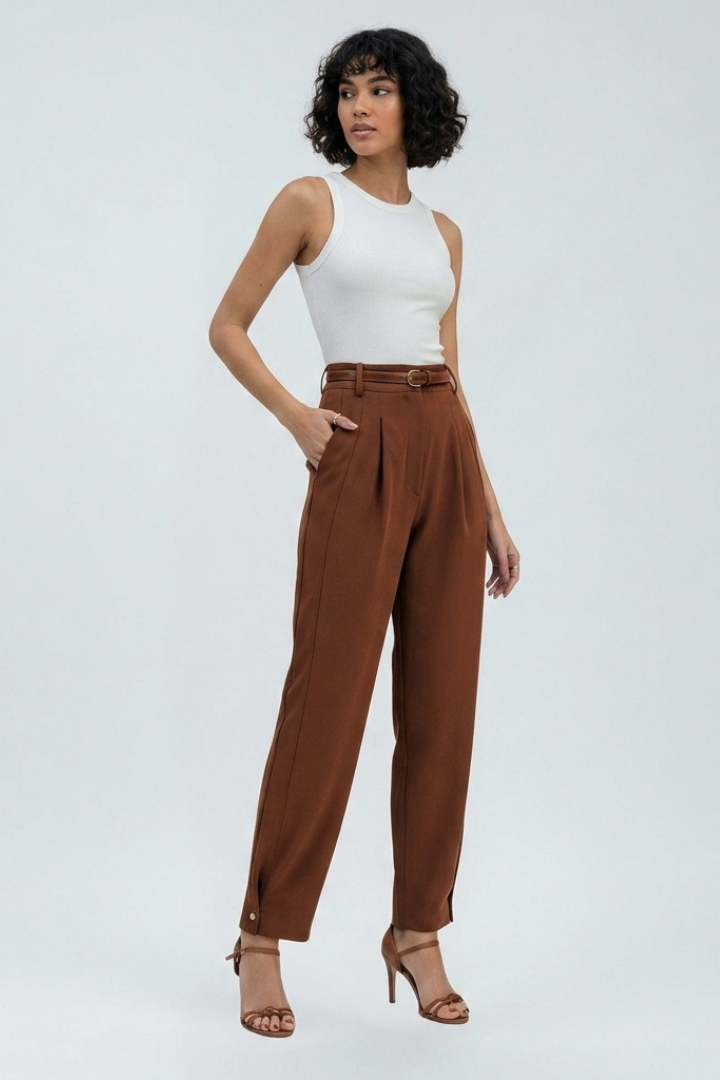 Avenelle | Hochtaillierte Hose mit Falten
