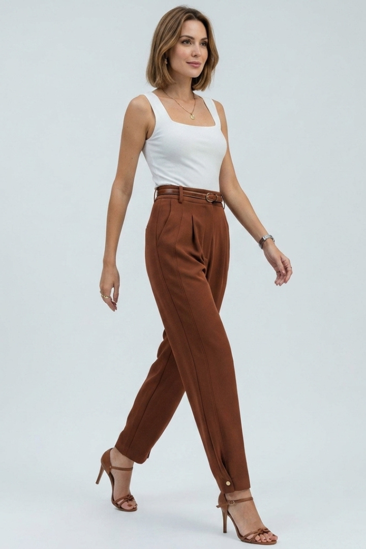 Avenelle | Hochtaillierte Hose mit Falten