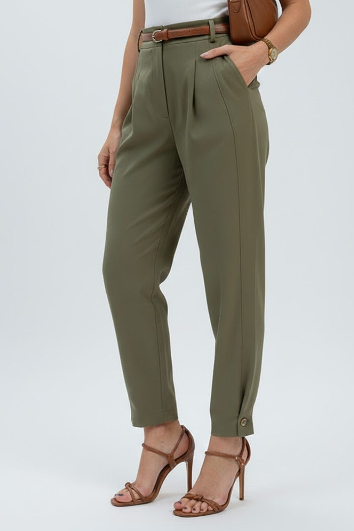 Avenelle | Hochtaillierte Hose mit Falten
