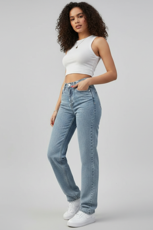Azmira | Hochbund-Jeans gerade