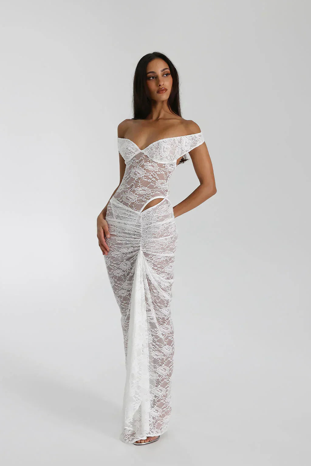 Oriana | Elegantes Midi-Spitzenkleid