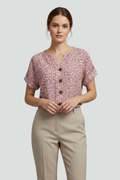 Calista | Blumen-Kurzarmbluse