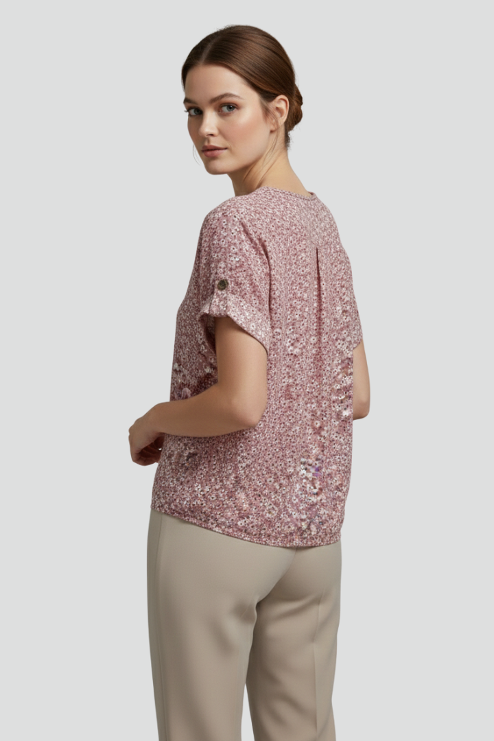 Calista | Blumen-Kurzarmbluse