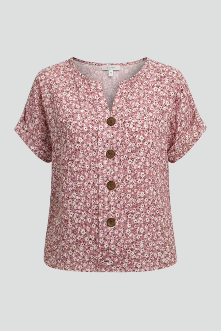 Calista | Blumen-Kurzarmbluse